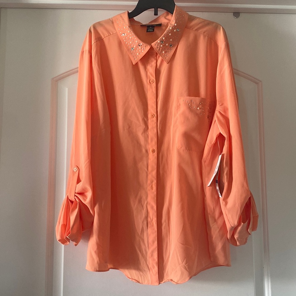 NWT Style & Co. Rhinestone Embellished Blouse
